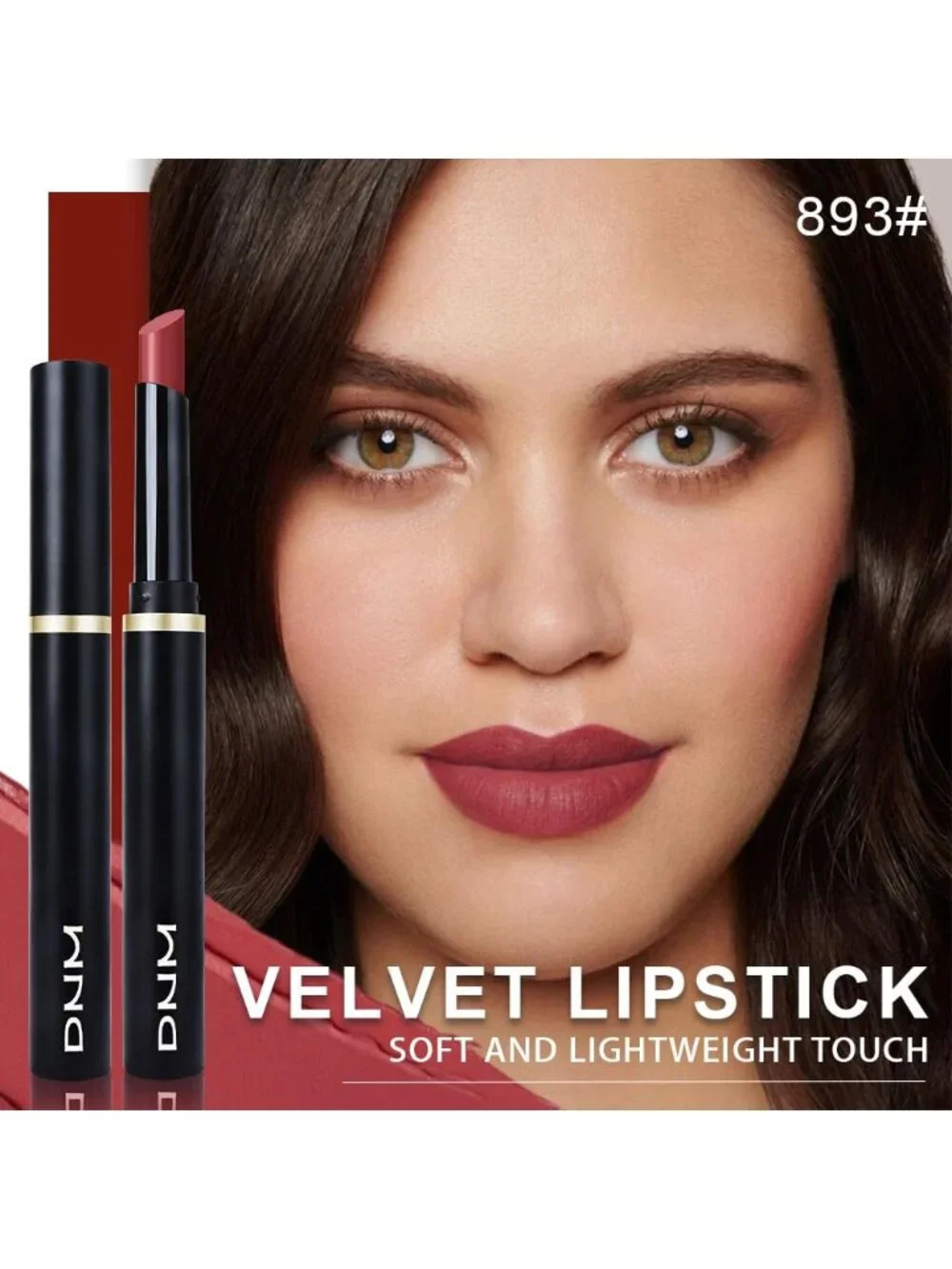 Women's 893# Reddish Brown Long Lasting Waterproof Velvet Matte Stick Lipstick